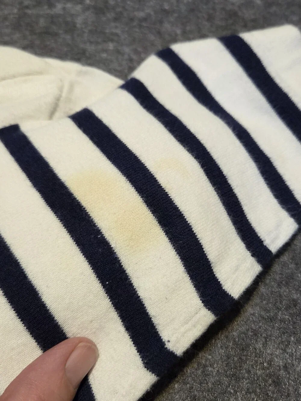 Tommy Bahama 100% White Top with Navy Stripes - Boatneck 3/4 Sleeve - Picture 9 of 9